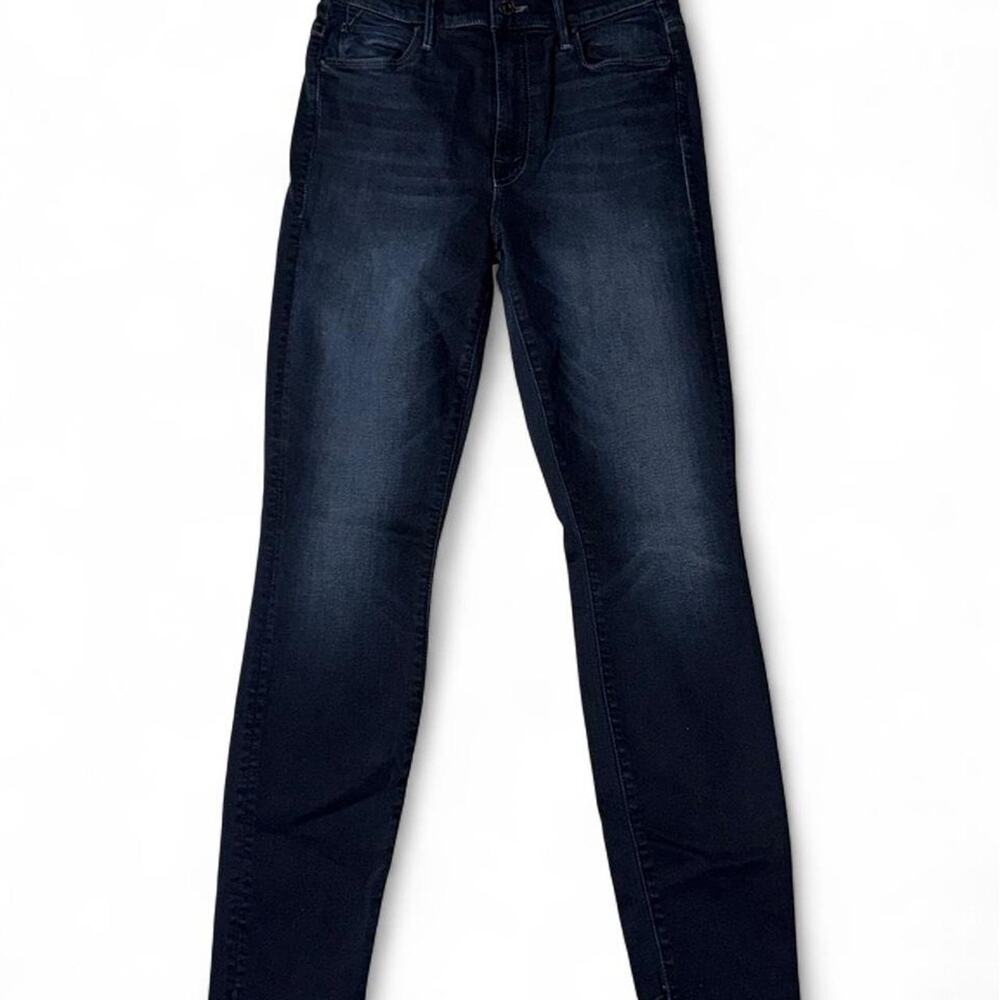 MOTHER Denim The Looker Ankle Step Fray Skinny Jeans Dark Wash 27